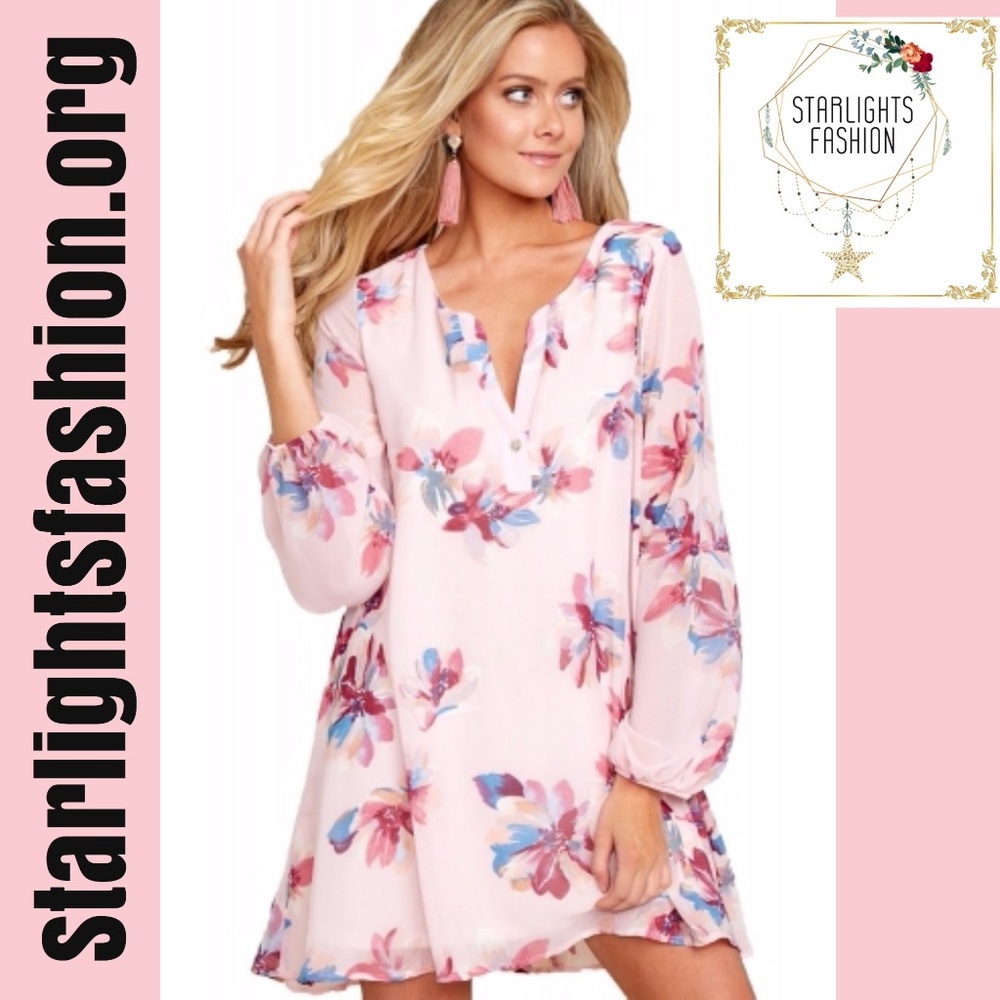 Pink Floral Mini Dress